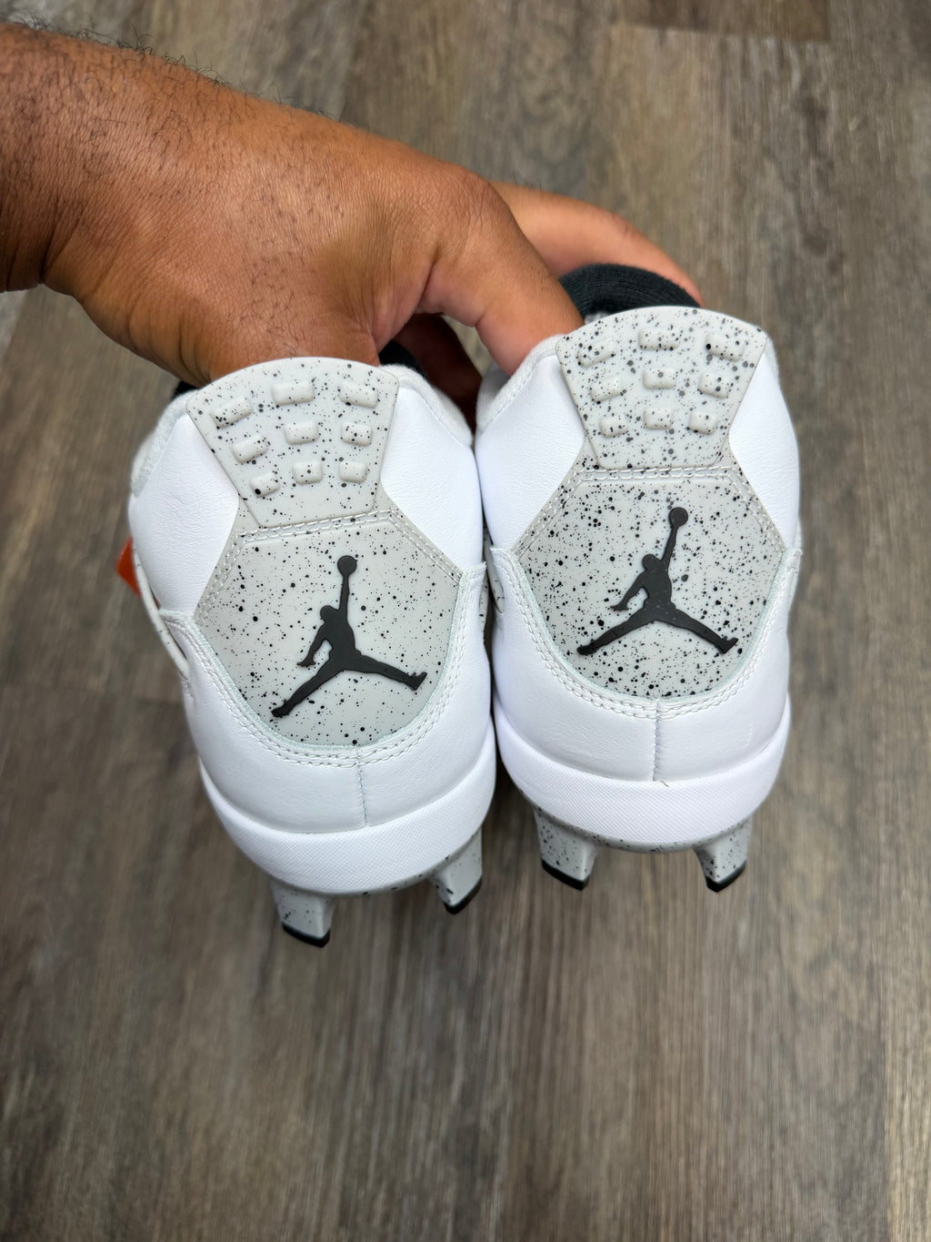Size 12-Jordan 4 White cement football cleat