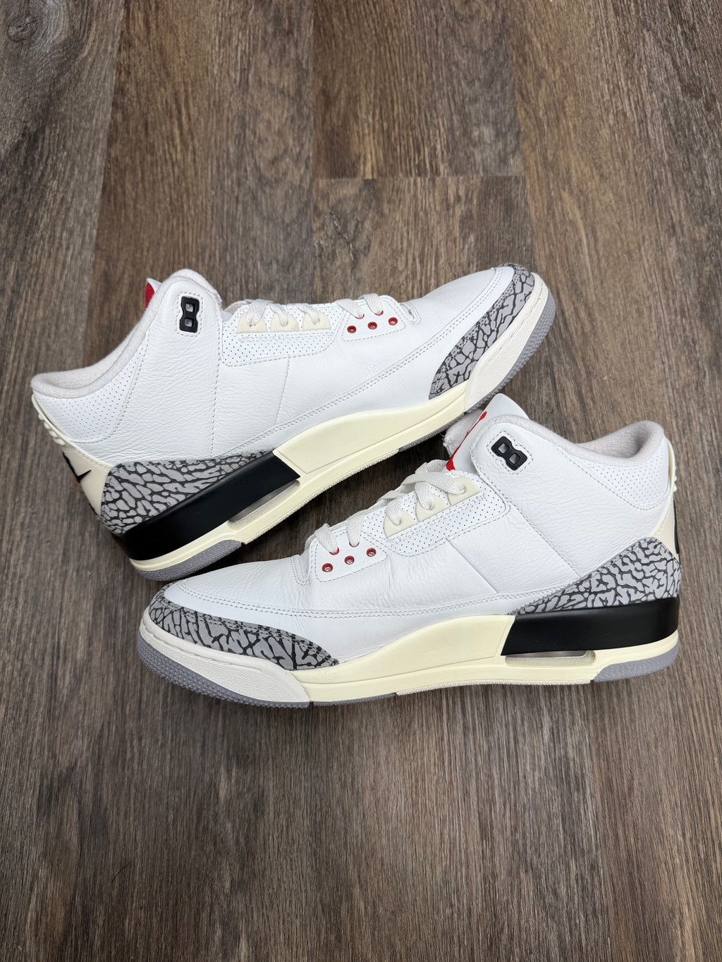 Size 13-Jordan 3 White cement 3 reimagined