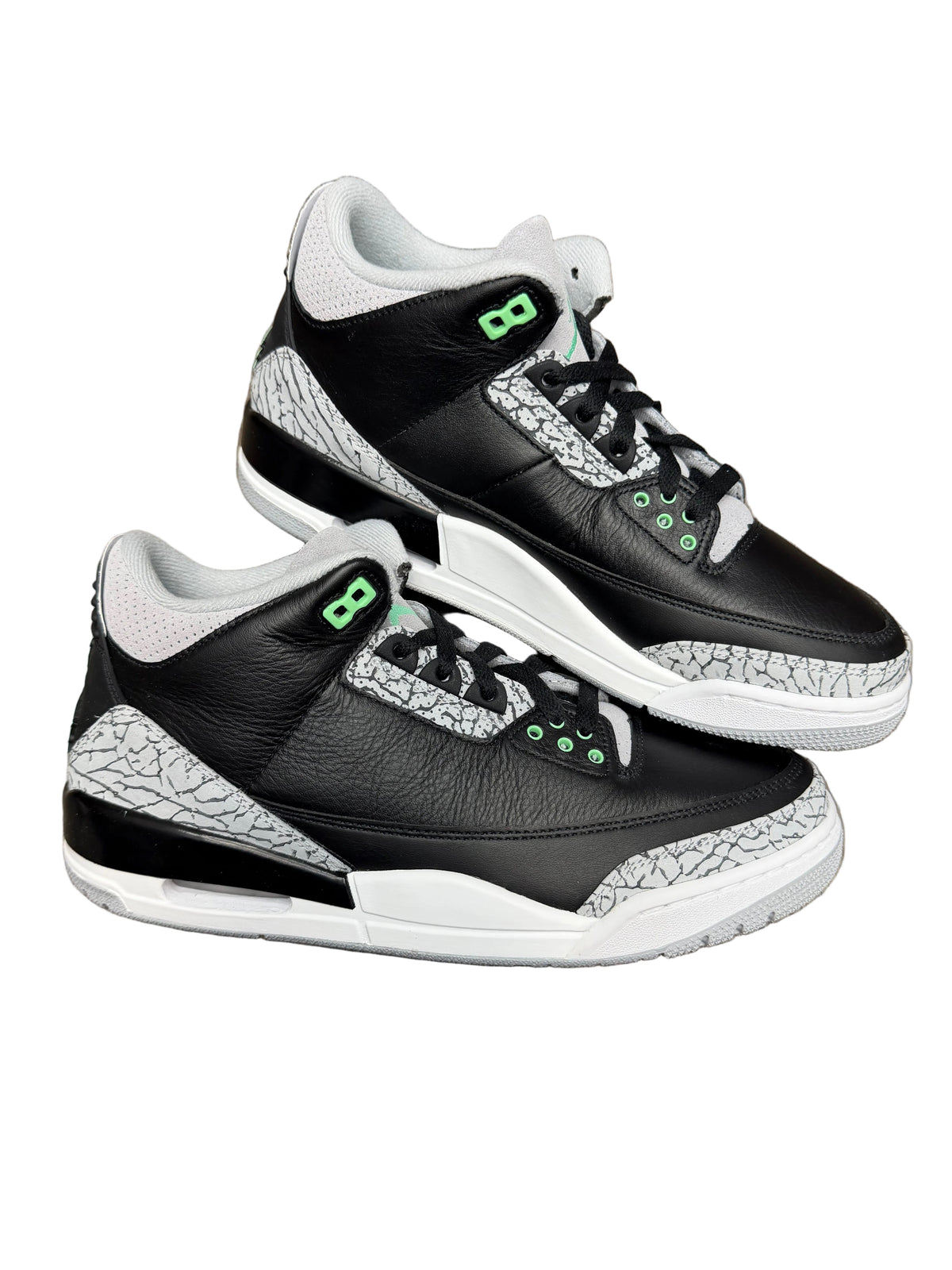 Size 9.5-Jordan 3 Green glow